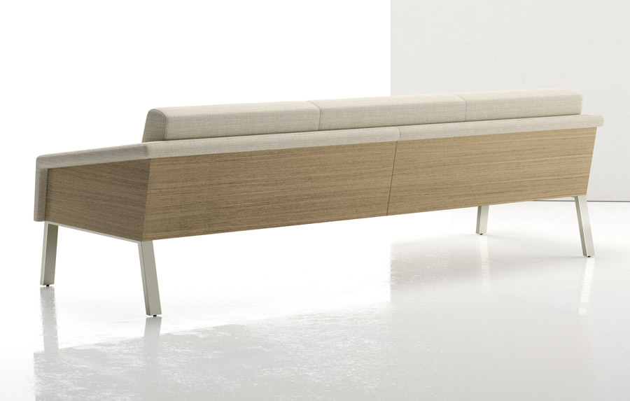 Arno Wood Back Three Seat Sofa