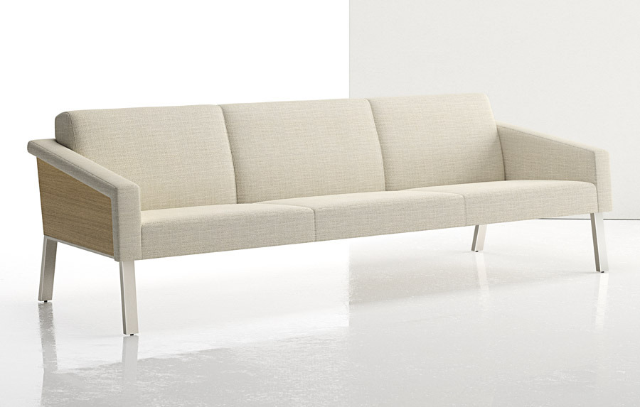 Arno Wood Back Three Seat Sofa