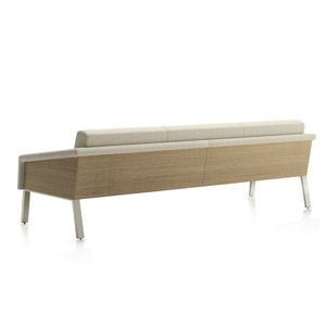 Arno Wood Back Three Seat Sofa - thumb