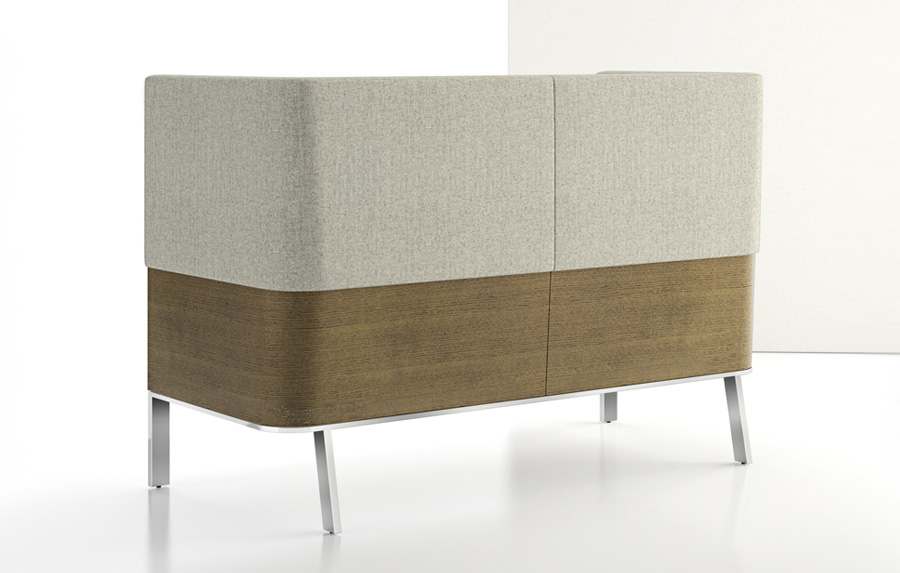 Ava Wood High Back Two Seat Sofa
