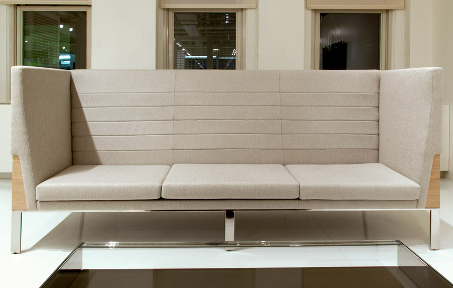Ava Wood High Back Two Seat Sofa