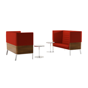 Ava Wood High Back Two Seat Sofa - thumb