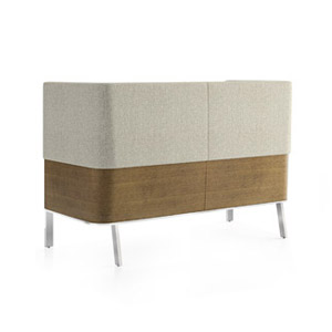 Ava Wood High Back Two Seat Sofa - thumb