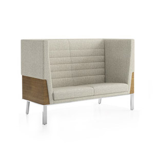 Ava Wood High Back Two Seat Sofa