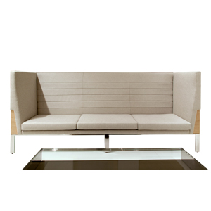 Ava Wood High Back Two Seat Sofa - thumb