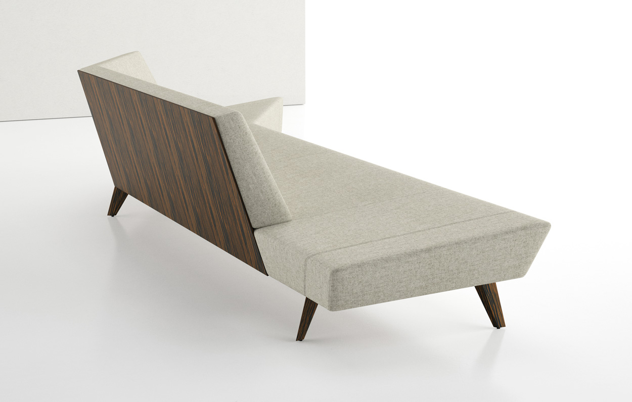 Avant Long Angled Wood Back Sofa