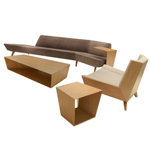 Avant Long Angled Wood Back Sofa - thumb
