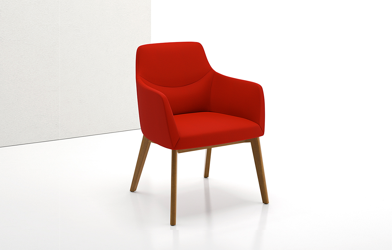 Bing Guest Chair Wood Legs