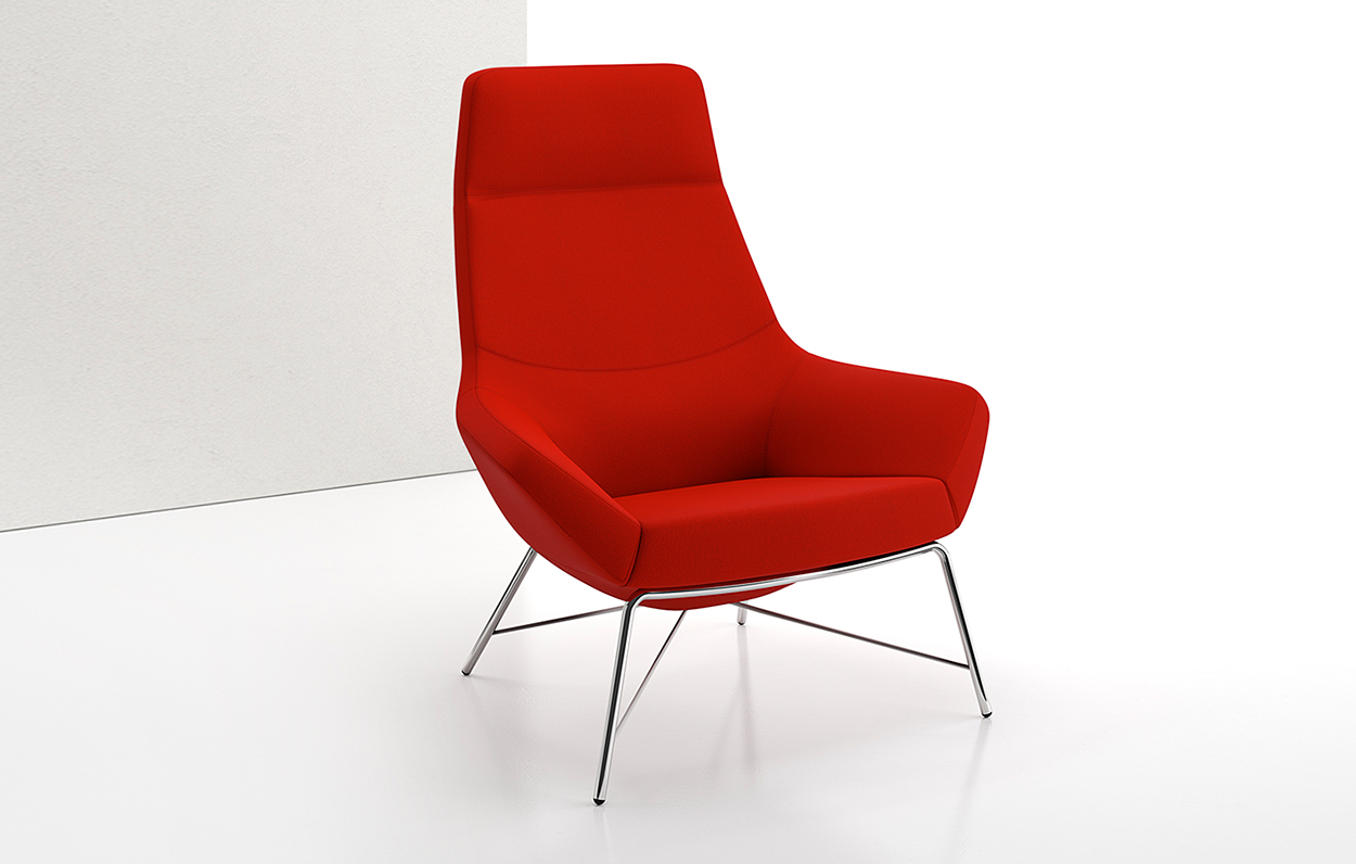 Bing High Back Lux Lounge Tubular Base