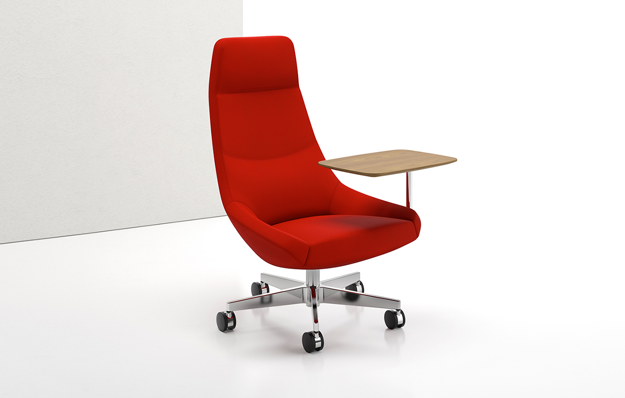 Bing High Back Work Lounge 5-Star Caster Base + Tablet
