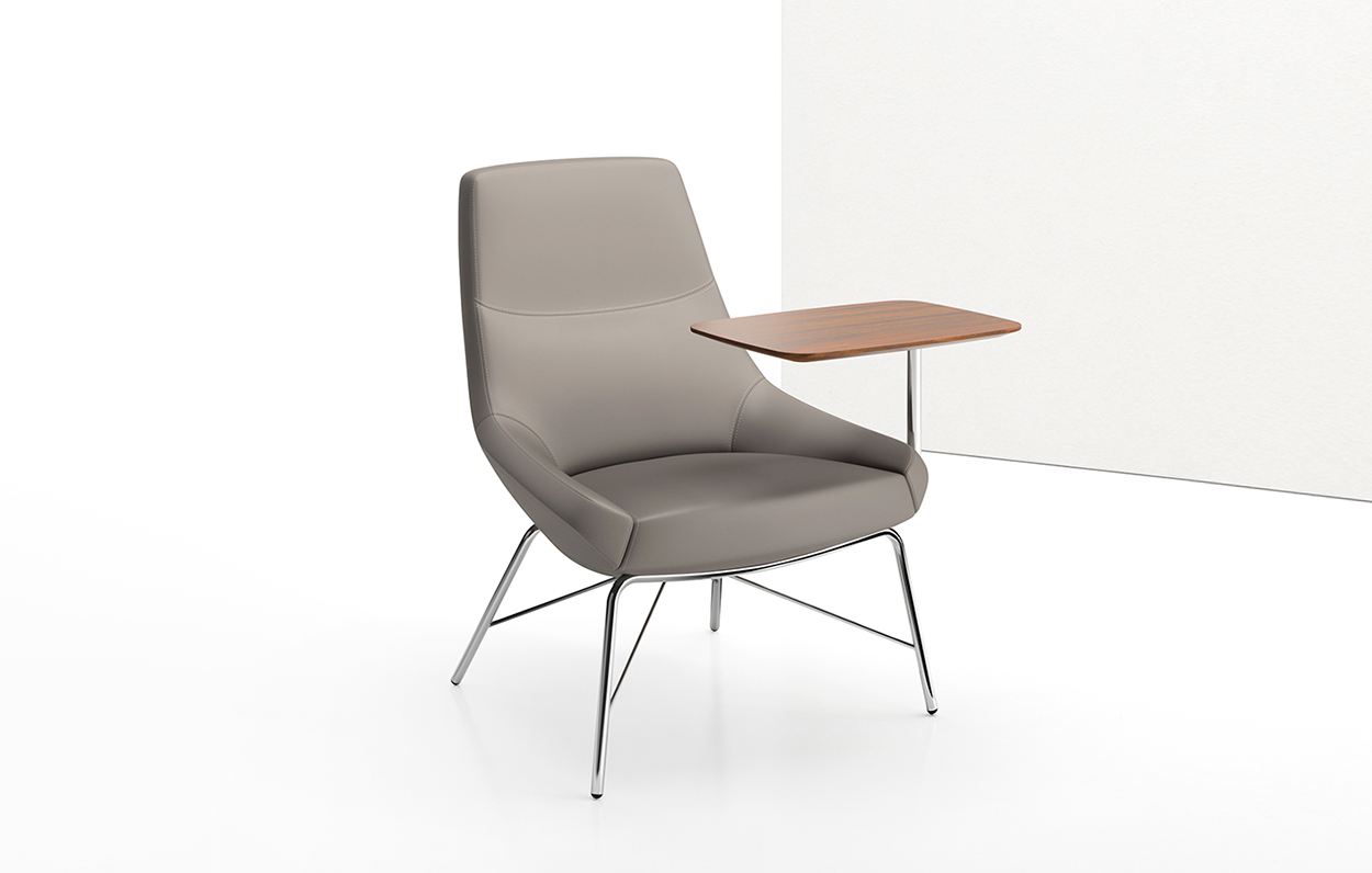 Bing Mid Back Work Lounge Tubular Base + Tablet