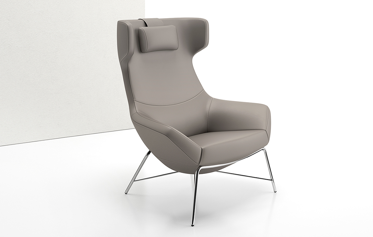 Bing Wing Back Luxe Lounge Tubular Base