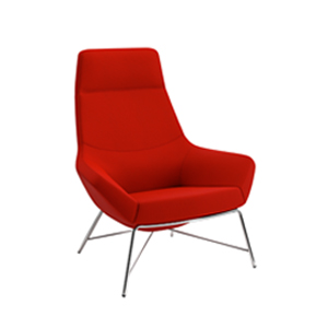 Bing High Back Luxe Lounge Tubular Base