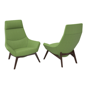 Bing High Back Luxe Lounge Wood Base - thumb