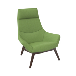Bing High Back Luxe Lounge Wood Base