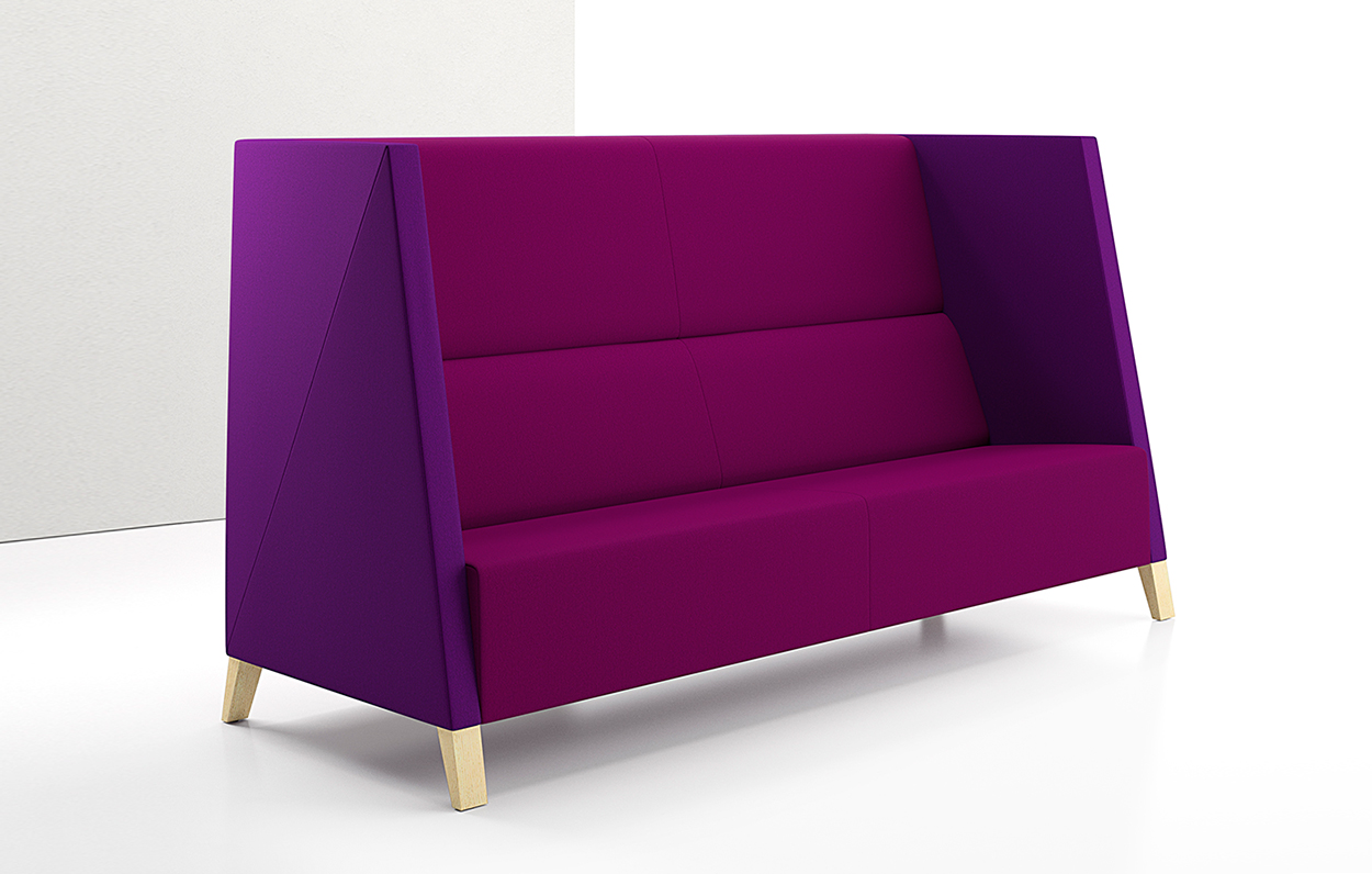 Caid High Back Sofa Wood Leg