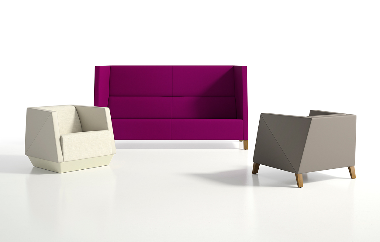 Caid High Back Sofa Wood Leg