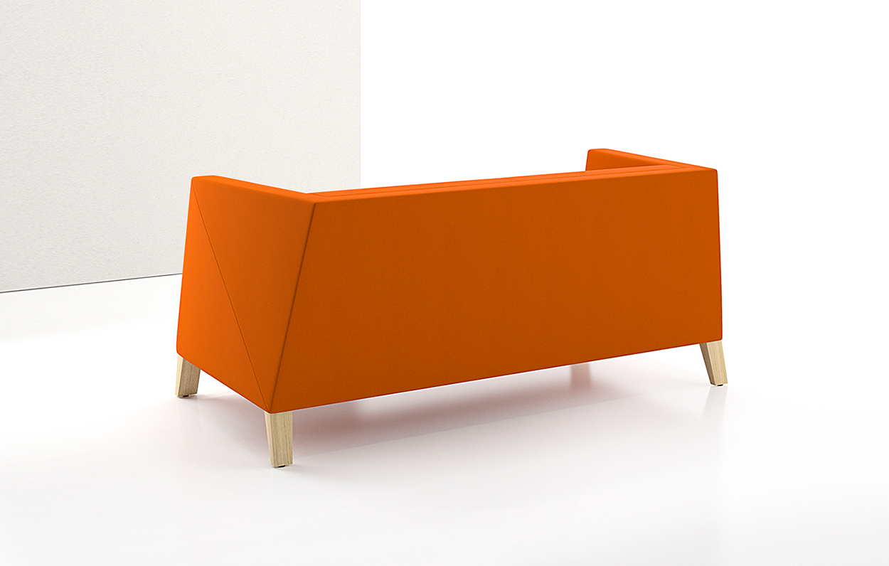 Caid Love Seat Wood Leg