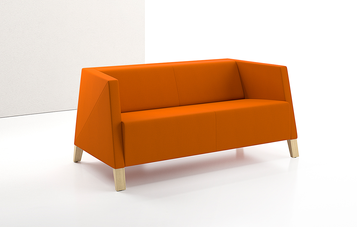 Caid Love Seat Wood Leg