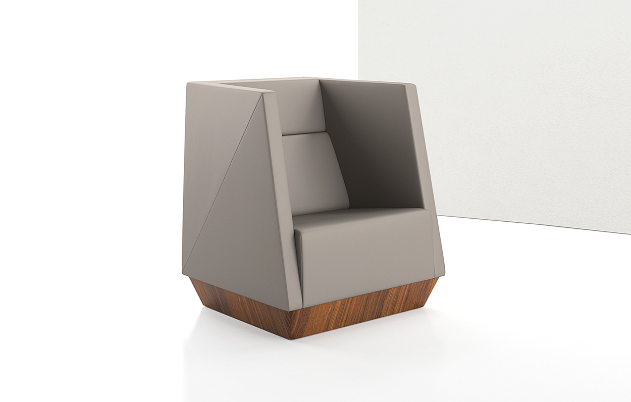 Caid Mid Back Lounge Chair Plinth Base
