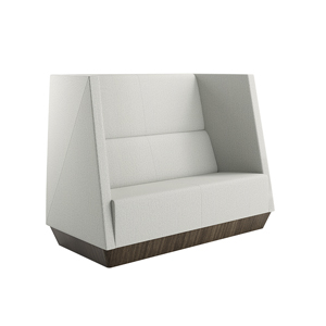 Caid High Back Love Seat Plinth Base
