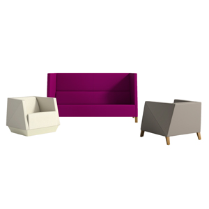 Caid High Back Sofa Wood Leg - thumb