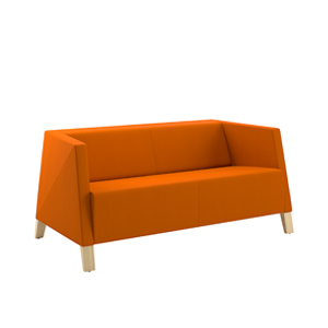Caid Love Seat Wood Leg