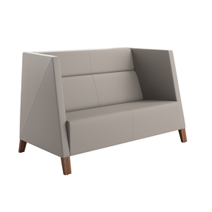Caid Mid Back Love Seat Wood Leg