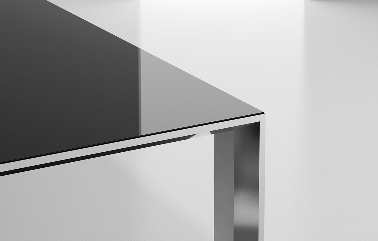 Ratio Table detail, Back Painted Glass