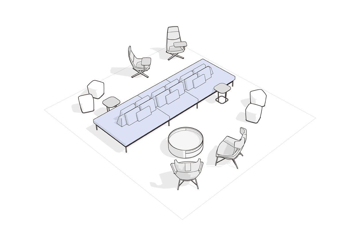 SuperSpan B2B Three Seater Island